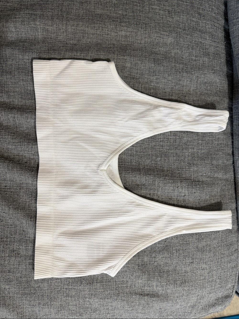 Colsie White Ribbed Scoop Bralette